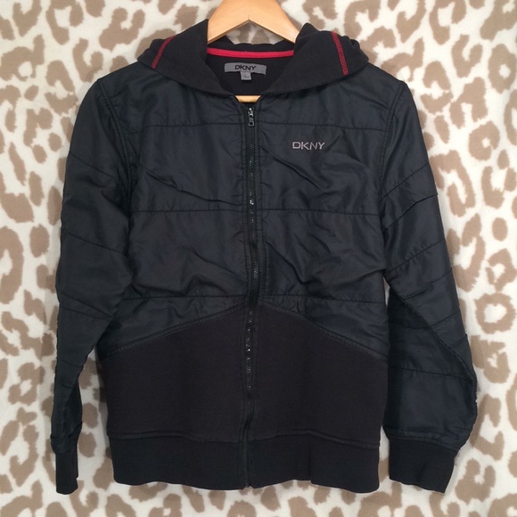 Dkny Other - DKNY boys L Black hooded jacket (547)